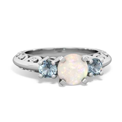 opal-aquamarine engagement ring