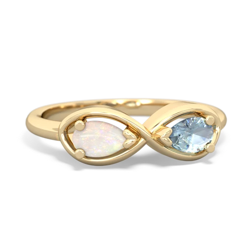 opal-aquamarine infinity ring