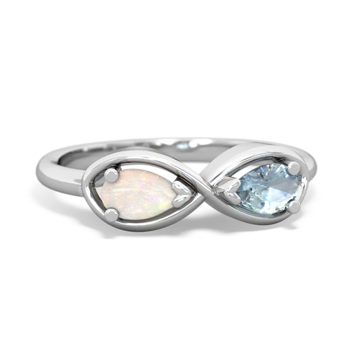 opal-aquamarine infinity ring