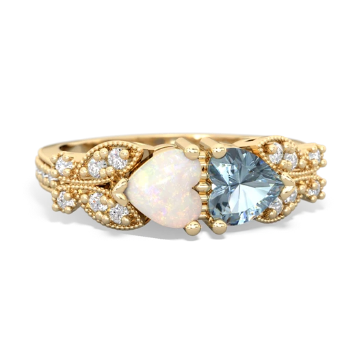 opal-aquamarine keepsake butterfly ring