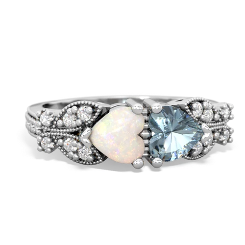 opal-aquamarine keepsake butterfly ring