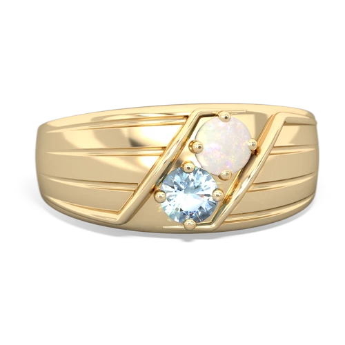 opal-aquamarine mens ring