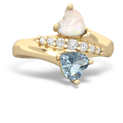opal-aquamarine modern ring