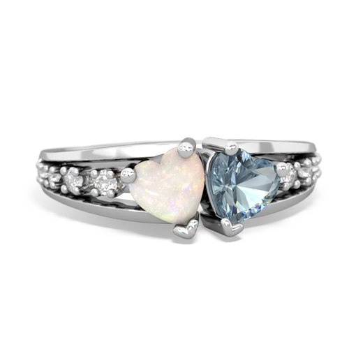 opal-aquamarine modern ring