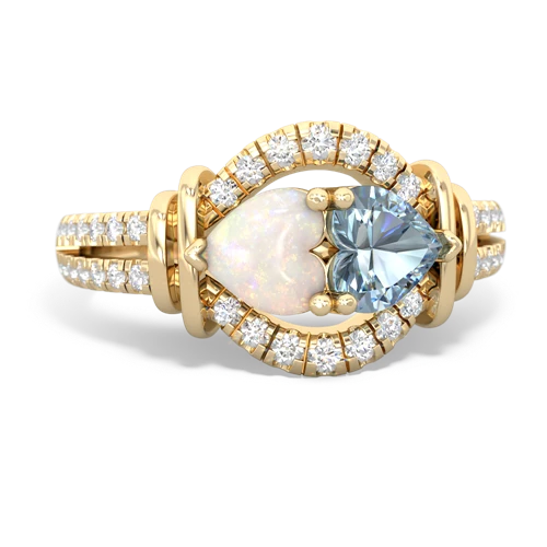 opal-aquamarine pave keepsake ring