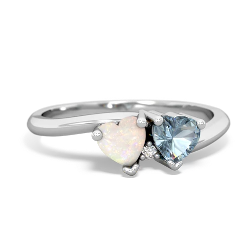 opal-aquamarine sweethearts promise ring