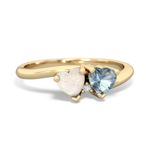 opal-aquamarine sweethearts promise ring