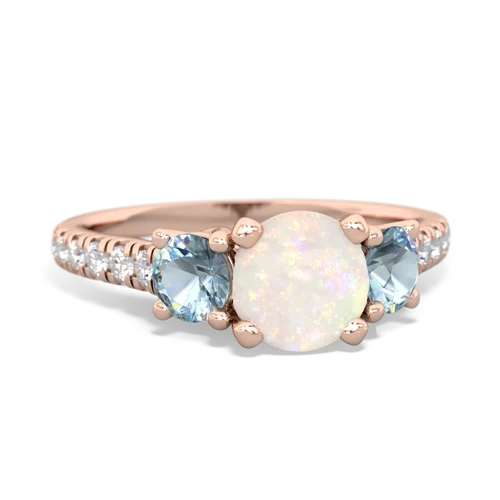 opal-aquamarine trellis pave ring