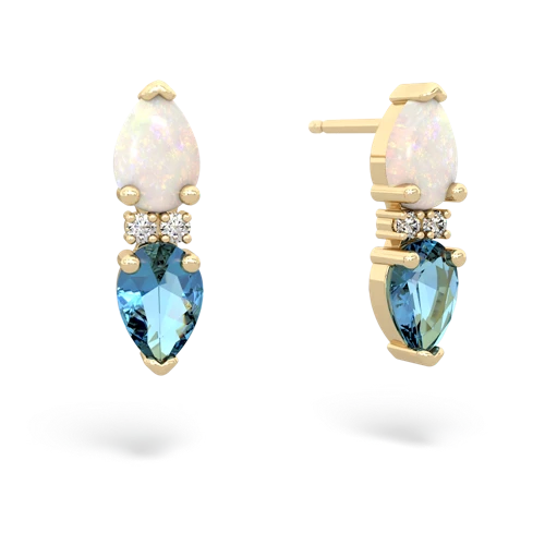 opal-blue topaz bowtie earrings