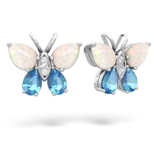 opal-blue topaz butterfly earrings