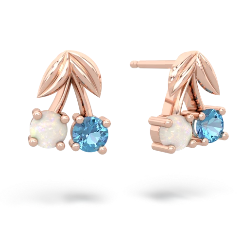 opal-blue topaz cherries earrings