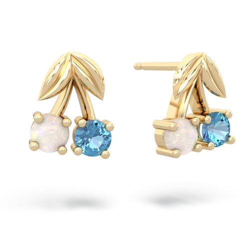 opal-blue topaz cherries earrings