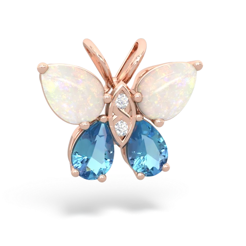 opal-blue topaz butterfly pendant