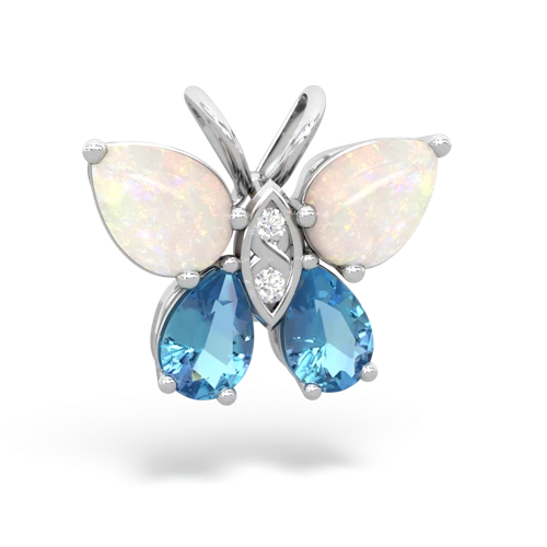 opal-blue topaz butterfly pendant