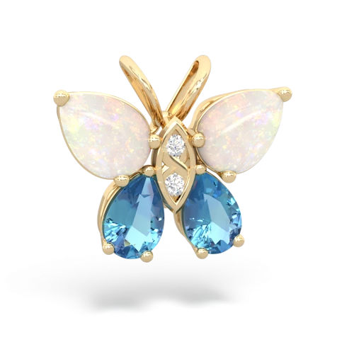 opal-blue topaz butterfly pendant