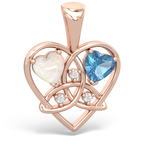 opal-blue topaz celtic heart pendant