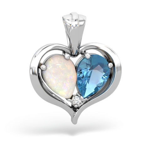Opal Genuine Opal with Genuine Swiss Blue Topaz Two Become One pendant Pendant
