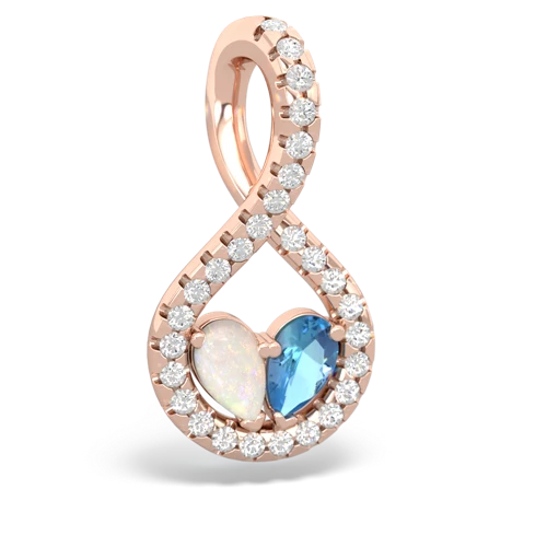 Opal Genuine Opal with Genuine Swiss Blue Topaz PavÃ© Twist pendant Pendant