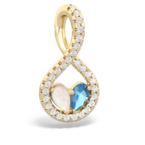 opal-blue topaz pave twist pendant