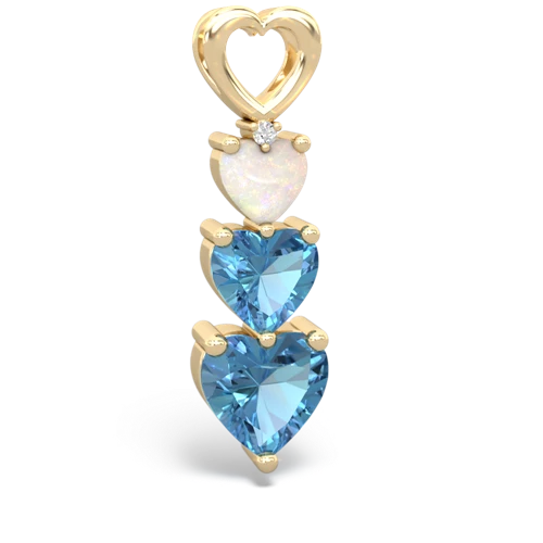 Opal Genuine Opal with Genuine Swiss Blue Topaz and Lab Created Sapphire Past Present Future pendant Pendant