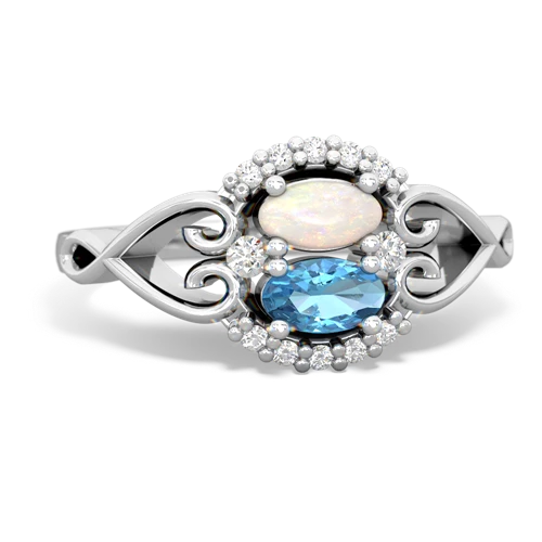opal-blue topaz antique keepsake ring