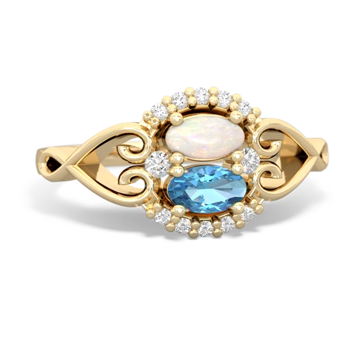 opal-blue topaz antique keepsake ring