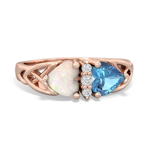 opal-blue topaz celtic ring