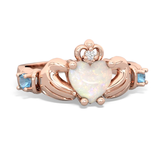 opal-blue topaz claddagh ring