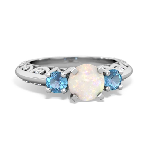 opal-blue topaz engagement ring