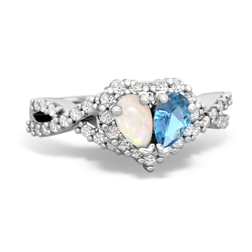 opal-blue topaz engagement ring