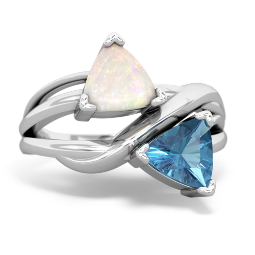 opal-blue topaz filligree ring