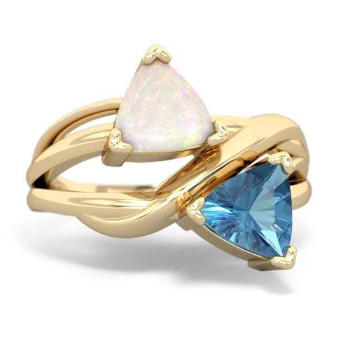 opal-blue topaz filligree ring