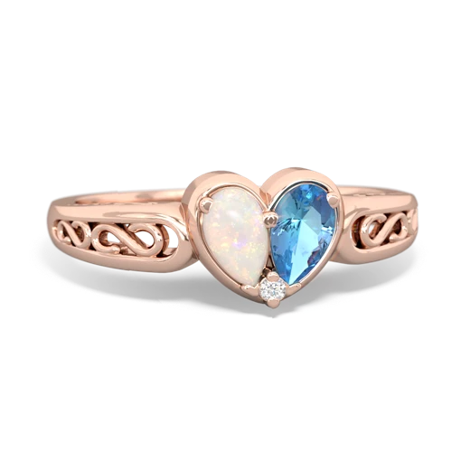 opal-blue topaz filligree ring