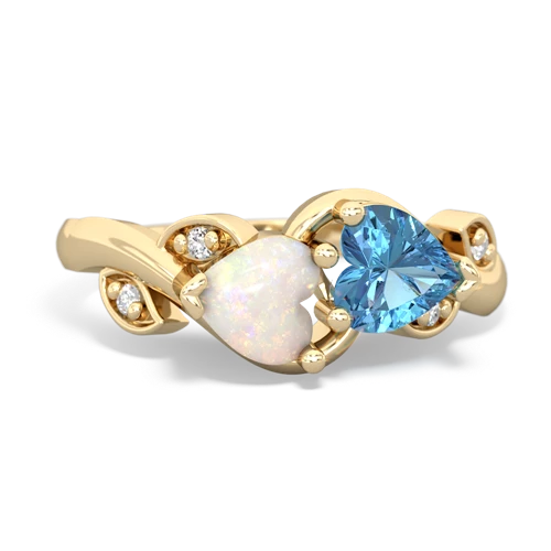 opal-blue topaz floral keepsake ring