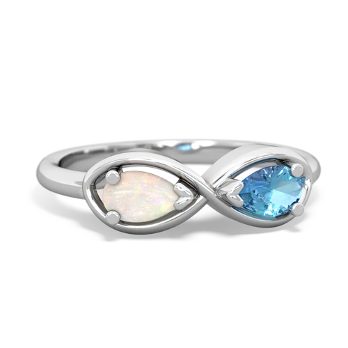 opal-blue topaz infinity ring