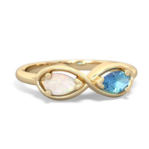 opal-blue topaz infinity ring