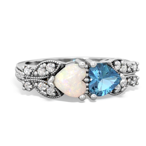 opal-blue topaz keepsake butterfly ring