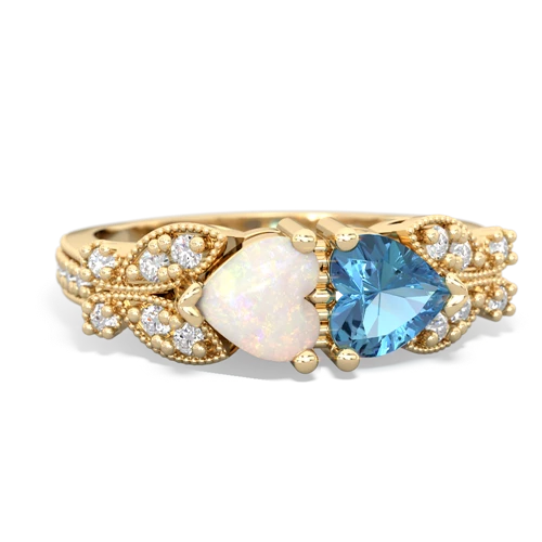 opal-blue topaz keepsake butterfly ring