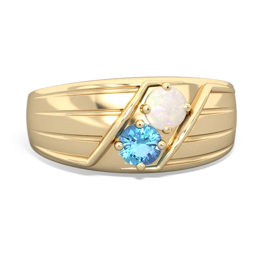 opal-blue topaz mens ring