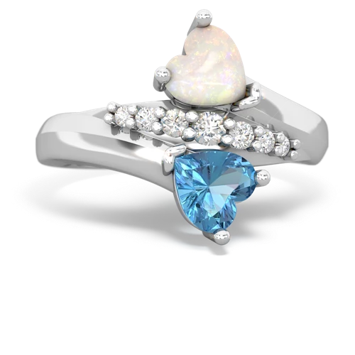 opal-blue topaz modern ring