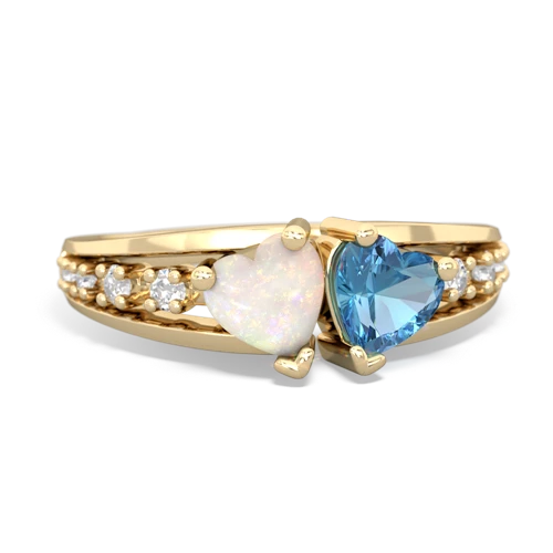 opal-blue topaz modern ring