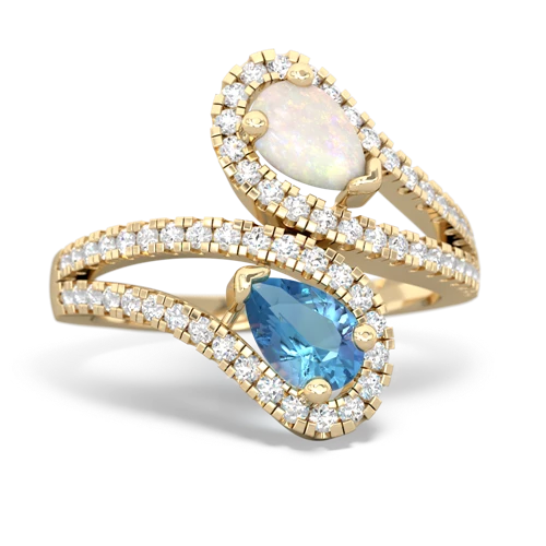 opal-blue topaz pave swirls ring