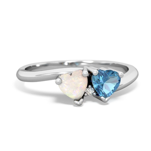 opal-blue topaz sweethearts promise ring
