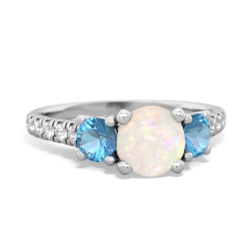 opal-blue topaz trellis pave ring