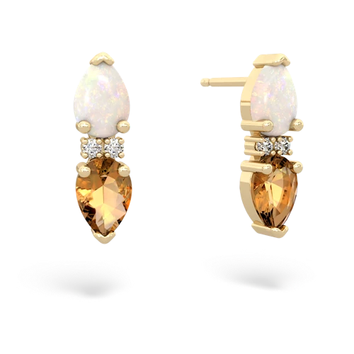 opal-citrine bowtie earrings