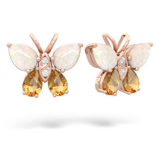opal-citrine butterfly earrings