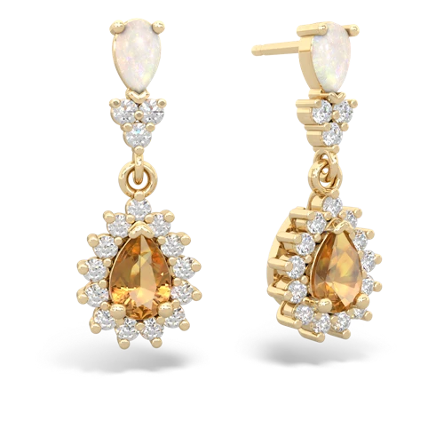 opal-citrine dangle earrings