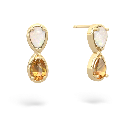 opal-citrine infinity earrings