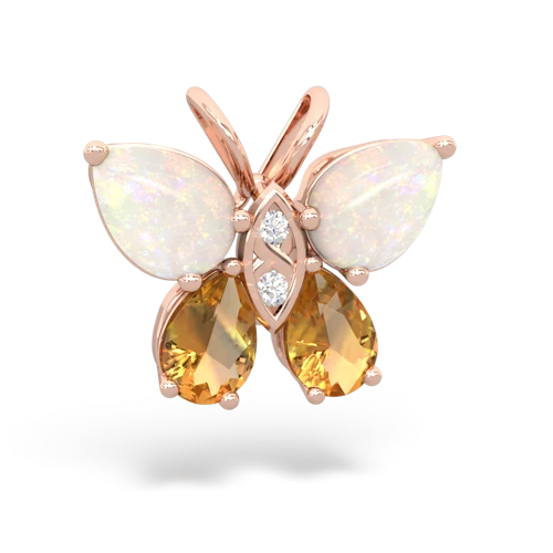 opal-citrine butterfly pendant