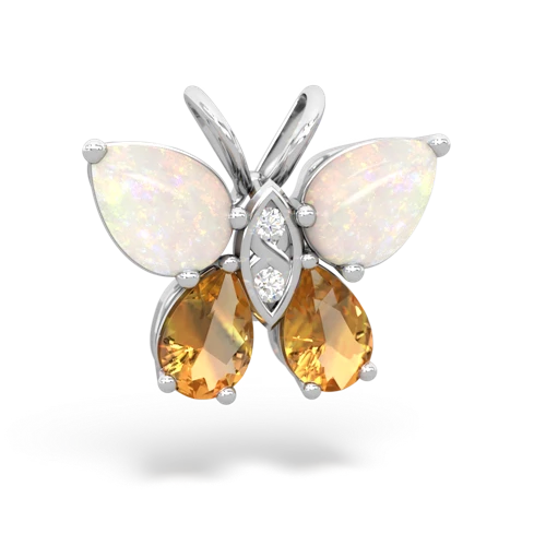 opal-citrine butterfly pendant